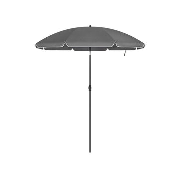 Strandparasol en tuinparasol, inklapbaar, grijs