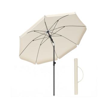 Strand- en tuinzonnescherm 180 cm met hoge UV-bescherming | Beige
