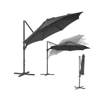 Parasol 300 cm - UPF 50+ - met zwengel en kruisvoet