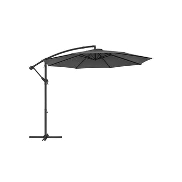 3 m grijze parasol voor buiten - metalen paal - 180g/m2 polyester