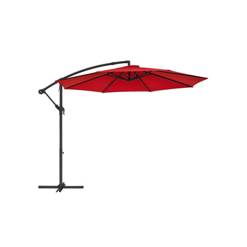Rode tuinparasol 3 m - metalen paal, polyester, inclusief voet en handleiding