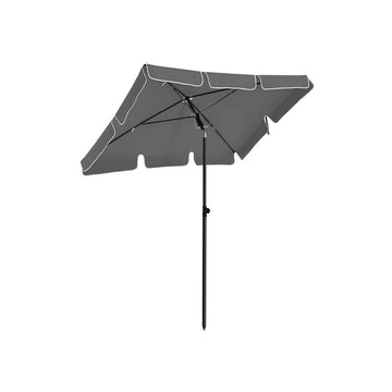 Parasol voor balkon, tuinparasol, grijs, UV-bescherming, 1,8 x 1,25 m