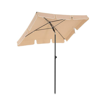 Rechthoekige parasol taupe – opvouwbaar – 1,8 x 1,25 m