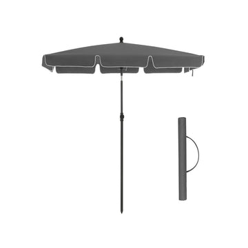 Parasol - strand-, balkon- en tuinparasol - grijs - 2 x 1,25 m