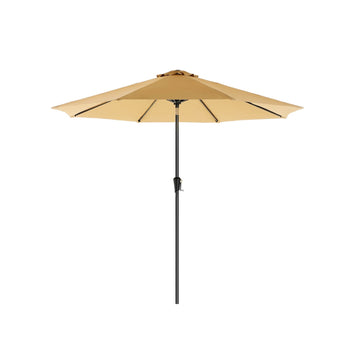 Parasol Ø 270 cm - UV-bescherming - metalen frame - bruin - 240 cm