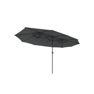 Dubbele parasol – 460 x 270 cm, grijs, UV-bescherming