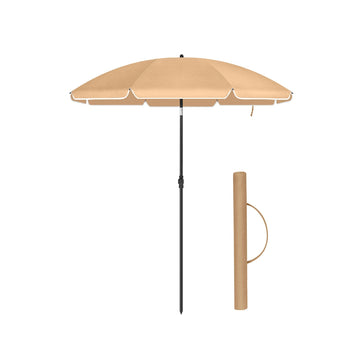 Strandparasol - Zonnescherm - UV-bescherming - Kantelbaar - Ø 1,8 m x 2,3 m