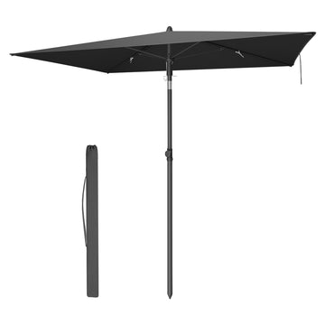 Knikbare parasol met UPF 50+ zonbescherming | Grijs | 120x190x230 cm