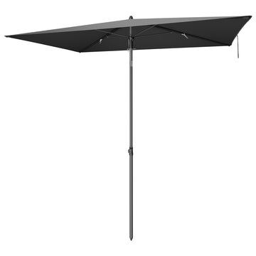 Knikbare parasol met UPF 50+ zonbescherming | Grijs | 232x149x270 cm