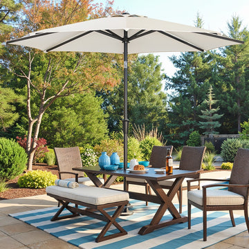 Tuinparasol 340 cm UPF 50+ | Beige | 327,5x327,5x246 cm