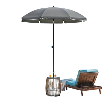 Strandparasol - UV zonnescherm - UPF 50+ - 160 cm - draagtas - grijs