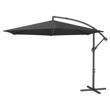 Zweefparasol 350 cm met standaard | Grijs | 350x350x250 cm