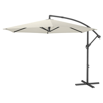 Zweefparasol 350 cm met standaard UV-bescherming UPF 50+ | Beige | 350x350x250 cm