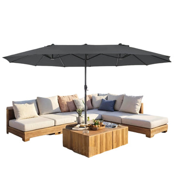 Dubbele parasol - tuinscherm - extra groot - UV-bescherming 50+ - 460 x 270 x 245 cm