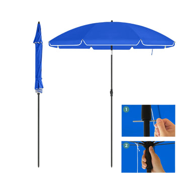 160 cm parasol - zonnescherm - UV-bescherming - UPF 50+ - RVS mast