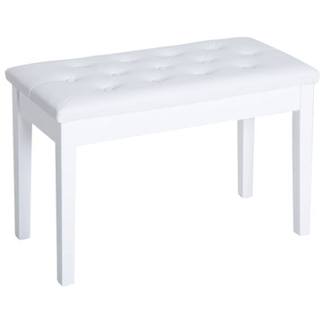 Pianobank met opbergruimte - 2-zits | Kleur: Wit | Afmetingen: 76x36x50 cm