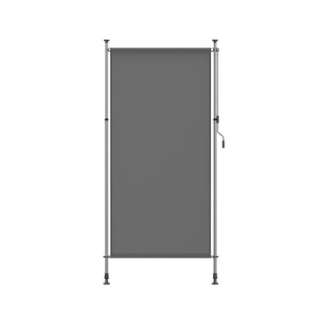 Verstelbare verticale luifel - privacyscherm - staal/polyester - 120 x (220-300) cm - grijs