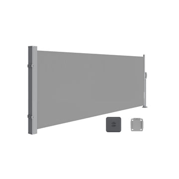 Zijluifel - uitschuifbaar privacyscherm, roestbestendig stalen frame, 140 x 300 cm