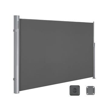 Zijluifel voor privacy, terras/balkon, aluminium, UV-bescherming, 160 x 400 cm