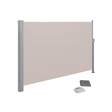 Zijluifel, oprolbaar zijscherm, privacy, waterdicht, taupe, 180 x 350 cm