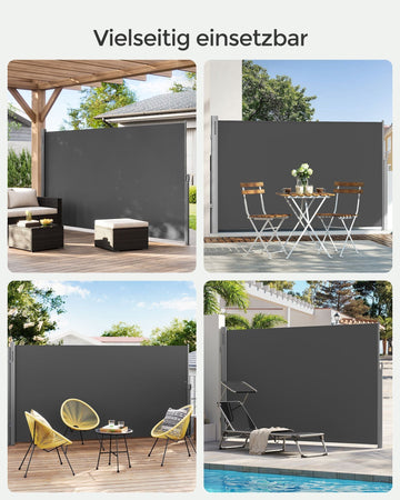 Zijluifel - privacyscherm - buitenzonwering - aluminium - 200 x 300 cm - antraciet