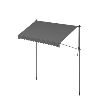 Klemluifel handmatig uitschuifbaar, zonwering, staal, 300 x 120 cm, antraciet