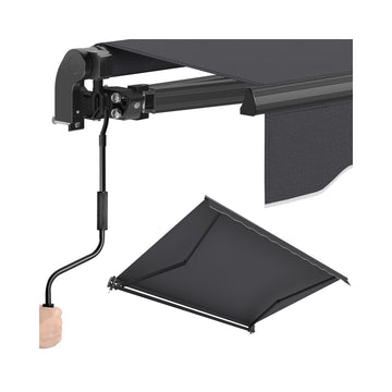 Knikarmscherm met handmatige bediening | Grijs | 300x250 cm
