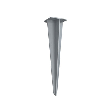 Grijs metalen grondanker set - zwaar uitgevoerd - roestbestendig - 9 x 9 x 46 cm