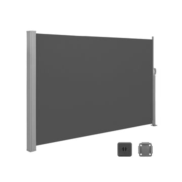 Zijluifel - zonwering - privacy - gepoedercoat staal - polyester - 160 x 450 cm - antraciet