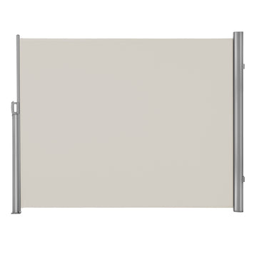 Ondoorzichtige uitschuifbare zijmarkies met aluminium kast | Beige, rookgrijs