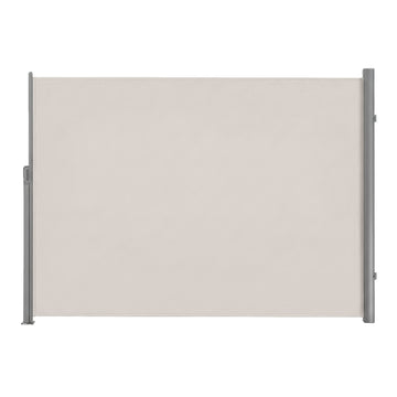 Uitschuifbare zijmarkies van aluminium, ondoorzichtig | Beige | 300x180 cm