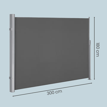 Uitschuifbare zijmarkies met aluminium kast ondoorzichtig