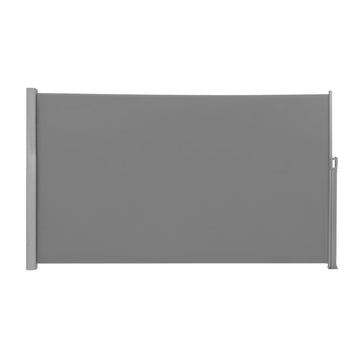 Uitschuifbare zijmarkies met aluminium behuizing, ondoorzichtig | Grijs | 180x400 cm