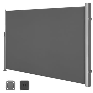 Uittrekbare zijmarkies als privacyscherm | Antraciet | 350x180 cm