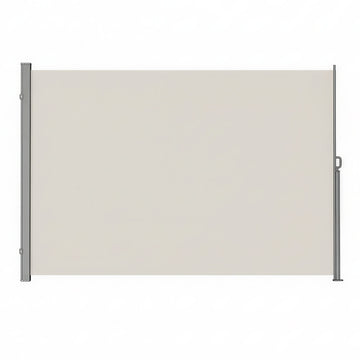 Uitschuifbare zijmarkies met stalen kast | Beige | 350x200 cm