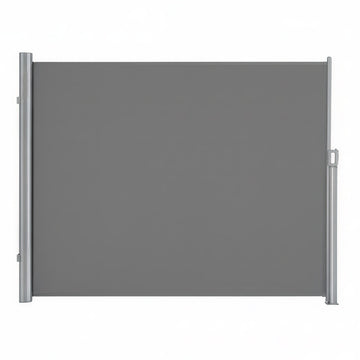 Uitschuifbare zijmarkise met aluminium kast | Grijs | 350x200 cm