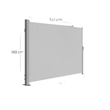 Zijluifel - uitschuifbaar - zonwering - roestbestendig - gepoedercoat staal - 160 x 350 cm