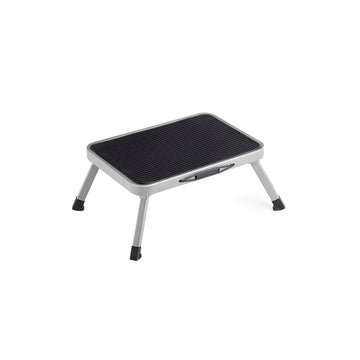 Grijze stalen vouwstoel - strandstoel - draagbaar - stevig - compact - 32 x 44 x 17,5 cm