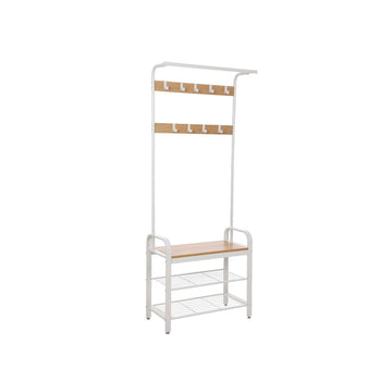 Moderne kapstok met ijzeren haken, industrieel, spaanplaat, 72 x 33,7 x 183 cm