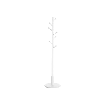 Vrijstaande kapstok - rubberhout - stabiele voet - 38 x 175 cm - wit