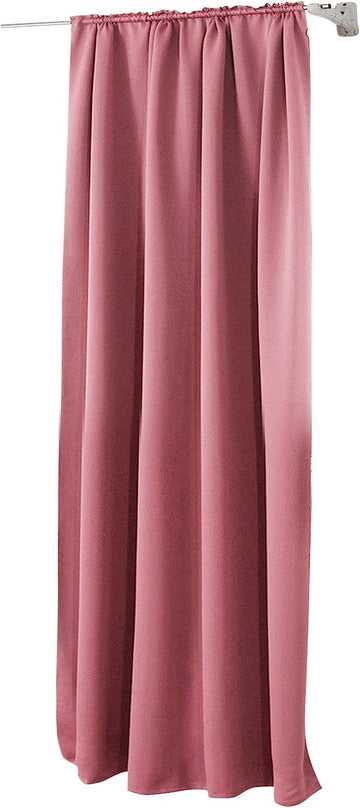 Verduisterend gordijn met plooiband 1 stuk | Roze | 135x245 cm
