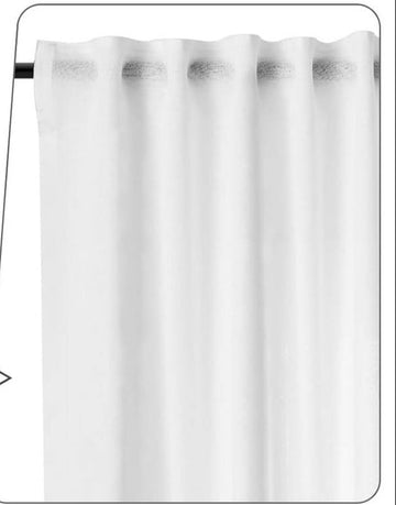 Halftransparant voile gordijn met rimpelband linnenlook | Wit | 135x175 cm