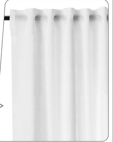 Set van 2 halftransparante vitrage gordijnen met plooiband | Wit | 135x245 cm
