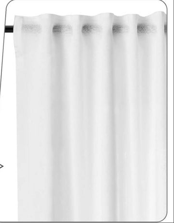 Halftransparante gordijnen met plooiband 2-delig linnenlook | Wit | 135x175 cm