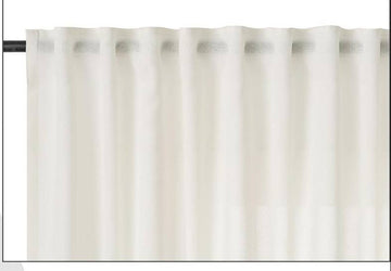 Halftransparant gordijn met rimpelband linnenlook | Crème | 135x175 cm
