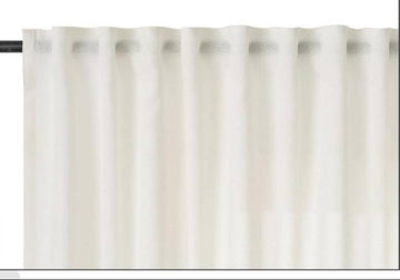 Halftransparant gordijn met rimpelband in linnenlook | Creme | 135x245 cm