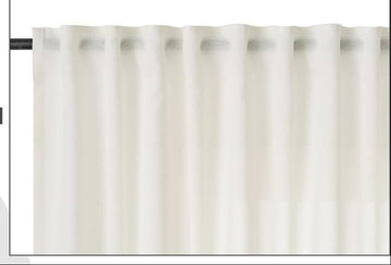 2 stuks vitrage met plooiband linnenlook halftransparant | Creme | 135x245 cm