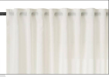 Gordijnen met rimpelband, 2 stuks, linnenlook voile | Crème | 135x175 cm