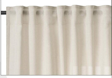 Halftransparant linnenlook gordijn met rimpelband | Zand | 135x175 cm