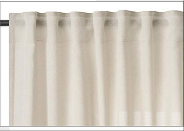 2-delige vitragegordijnen met plooiband linnenlook | Zand | 135x245 cm